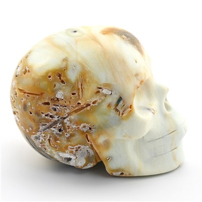 Резной череп из камня амазонит 97*67*75мм, 638г