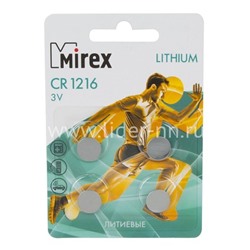 Батарейка литиевая Mirex CR1216/4BL