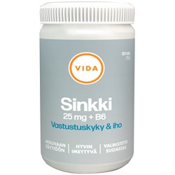 Цинк с витамином В6 Sinkki 25 mg Vida 120шт