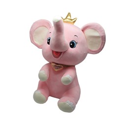 Слон  с короной розовый 58см / S-60