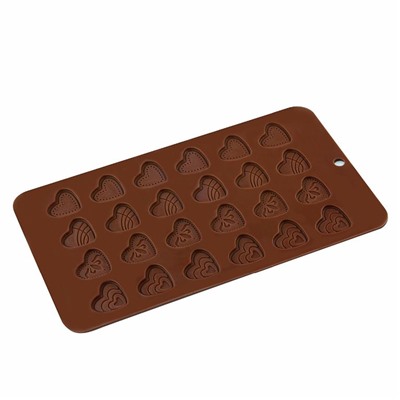 Форма силиконовая для шоколада «Ажурные сердечки», 24 ячейки