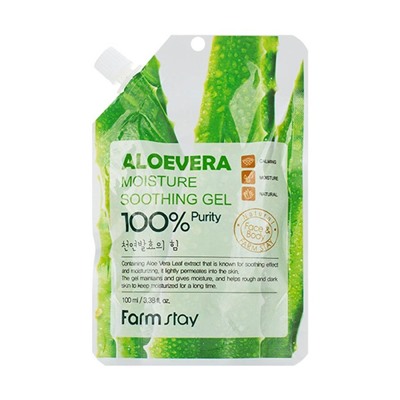Farm Stay Многофункциональный гель с экстрактом алое вера / Moisture Soothing Gel Aloevera, 100 мл