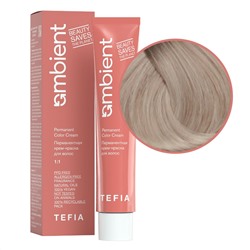 TEFIA Ambient 10.18 Перманентная крем-краска для волос / Экстра светлый блондин пепельно-коричневый, 60 мл
