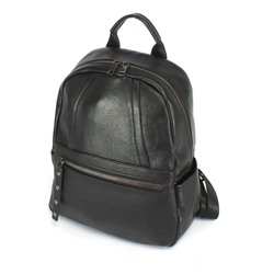 Рюкзак жен натуральная кожа OPI-8512,  1отд,  5внутр+4внеш/карм,  черный 247367