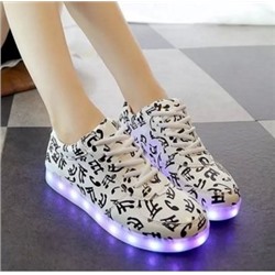 Светящиеся кроссовки с LED подсветкой, цвет Ноты A99-2