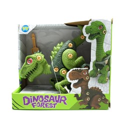 Динозавр-конструктор Собери динозавра (отвертка,шурупы) (подвиж.элем.) 20*18см / коробка  5037-4