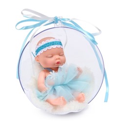Kaibibi baby. Спящий малыш "Пупс-балеринка в голубом платье" в шаре d11см, арт.ТА106062CE-3/BLD195