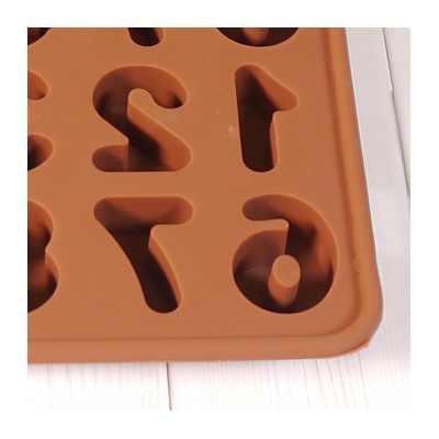 Форма силиконовая для шоколада "Цифры двойные" 16*16, 20 ячеек