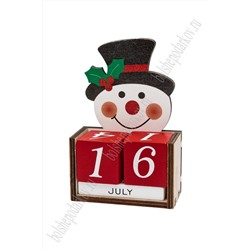 Вечный календарь деревянный "Снеговик" 7,3*11 см (SF-7556)
