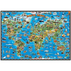 политическая карта мира для детей, Настольная иллюстрированная карта мира для детей (односторонняя)  58x41см.
