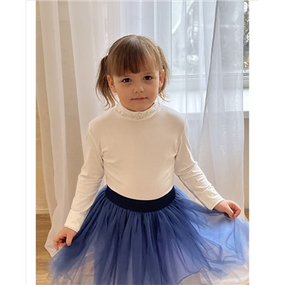 Нарядная синяя юбка из еврофатина для девочки 83626-ДН22