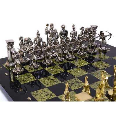 Шахматы подарочные с металлическими фигурами "Лучники", 400*400мм