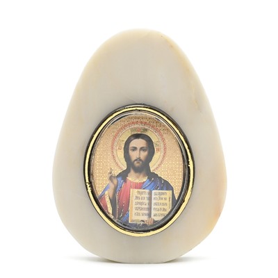 Яйцо из мрамора Иисус Христос, 80*30*105мм