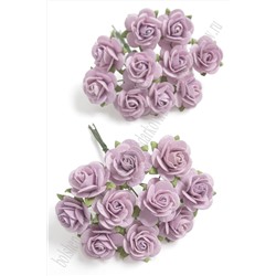 Тайские бумажные цветочки 2 см на веточке "Розочка" (20 шт) R3/188, светло-фиолетовый
