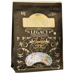 Dunar LEGACY Traditional Basmati Rice (Дунар ЛЕГАСИ традиционный длиннозёрный рис басмати, шлифованный), 1 кг.