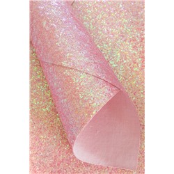 Кожзам с крупными блестками А4 (5 листов) SF-3933, розовый перламутровый