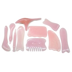 Набор массажеров из полимера цв.розовый, 10 предметов