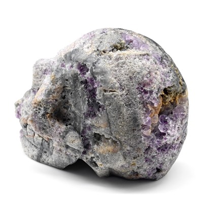 Череп резной из камня флюорит 104*62*79мм, 676г