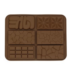 Форма силиконовая для шоколада «Плитка фактура 6 в 1»