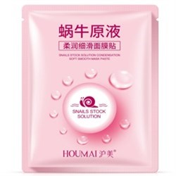 Тканевая маска для лица Houmai Snail Stock Solution Soft Smooth Mask Paste муцин улитки и цветки роз