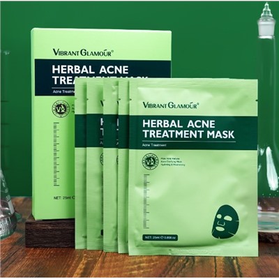 VIBRANT GLAMOUR Травяная маска для лечения акне 5 штук VG-MB056-5