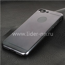 Задняя панель для iPhone7 Plus/8 Plus Силикон металлик2 с вырезом под логотип (черная)