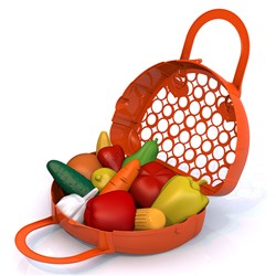 Нордпласт. Набор "Фрукты, овощи" (12 предметов в сумке-корзине) арт.440