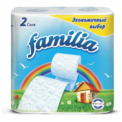 Туалетная бумага  FAMILIA 2 слоя 4 шт. Радуга