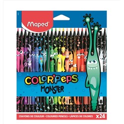 Maped. Карандаши цветные пластиковые "Color'Peps Monster" (24 цв) арт.862624