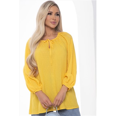 Жёлтая блузка с завязками на горловине