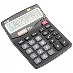 Калькулятор 12 разрядов E1210 157х120,4х46,2 мм темно-серый (1003511) Deli