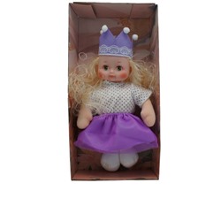 Кукла Веснушка мягкая с короной (звук) 37*18см / коробка X008