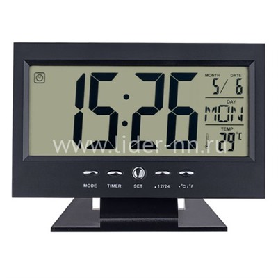 Часы-будильник Perfeo Set PF-S2618 время, температура, дата (черные)
