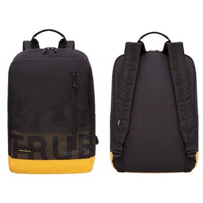 Рюкзак молодежный RQL-313-3/3 черный - желтый 28х42х12 см GRIZZLY