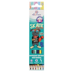 Карандаши цветные  6 цв. Attomex Skate пластиковые к/к 5021610