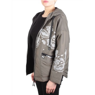 ZW-2312-C SWAMP COLOR Куртка демисезонная женская BLACK LEOPARD (100 гр.синтепон) размер 52