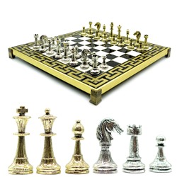 Шахматы с металлическими фигурами "Стаунтон" 275*275мм.