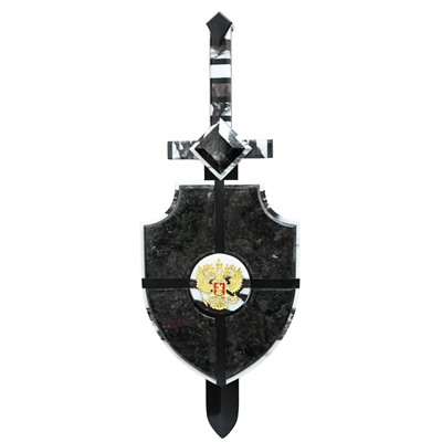 Настенный щит с мечем из камня 670*245*60мм
