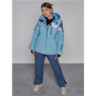 Горнолыжная куртка женская зимняя великан голубого цвета 2263Gl
