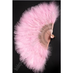 Веер с декоративными перьями (SF-3950) розовый