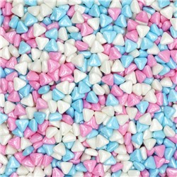 Посыпка кондитерская «Треугольники СМЕСЬ» (бело-розово-голубой) 1 кг