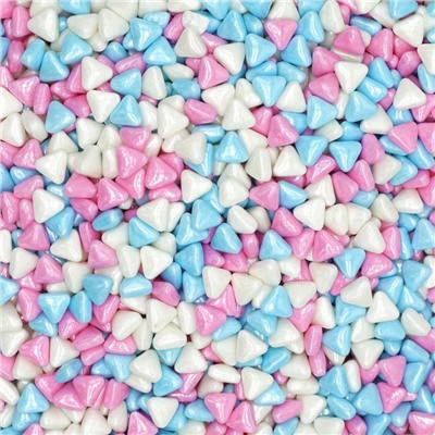 Посыпка кондитерская «Треугольники СМЕСЬ» (бело-розово-голубой) 1 кг