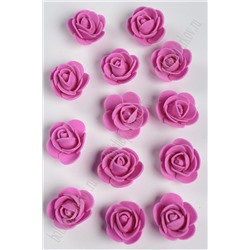 Головки цветов "Роза" мелкая 25 мм (100 шт) SF-2097, фукси №19