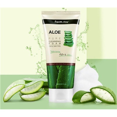 Пенка для умывания с экстрактом алоэ - Farmstay Aloe Pure Cleansing Foam