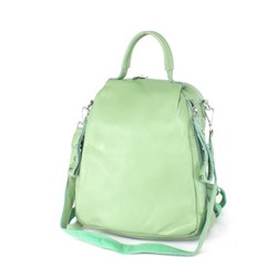 Рюкзак жен натуральная кожа RM-8168,  1 отд,  3внеш,  2внут/карм,  св. зеленый 255215