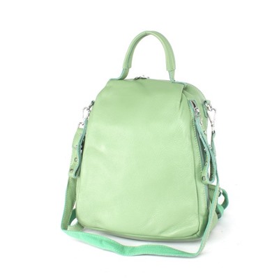 Рюкзак жен натуральная кожа RM-8168,  1 отд,  3внеш,  2внут/карм,  св. зеленый 255215
