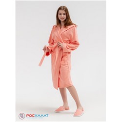 Подростковый махровый халат с капюшоном светло-коралловый МЗ-18 (6)
