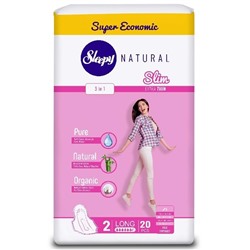 SLEEPY NATURAL Прокладки гигиен. Slim Ультра тонкие Супер Long 6к. 20шт ДУО (Турция)