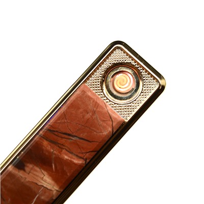 Подарочная зажигалка с зарядкой USB, камень яшма
