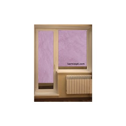 Рулонные шторы для балконной двери (розовые)